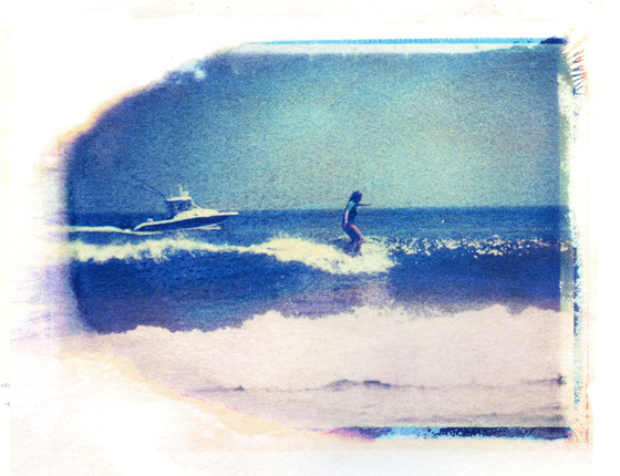 surfer girl + boat